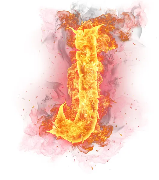 Fire letter "J" — Stock Photo, Image