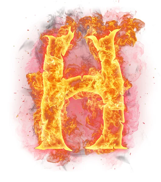 Fire letter "h" — Stock Photo, Image