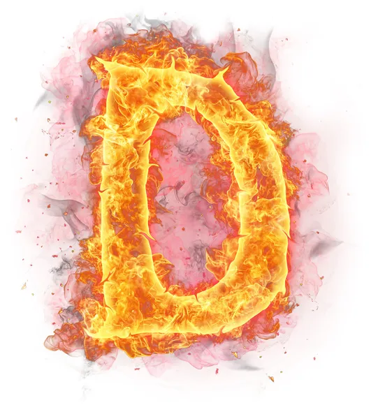 Fire letter "D" — Stock Photo, Image