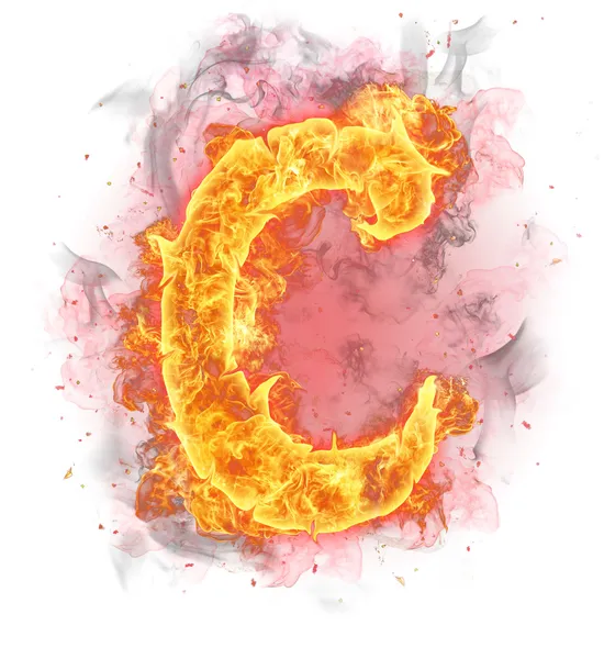 Fire letter "C" — Stock Photo, Image