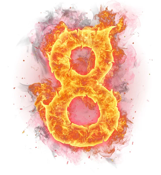 Fire number "8" — Stock Photo, Image