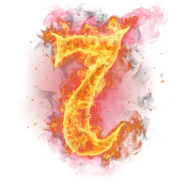 Fire number "7" — Stock Photo, Image