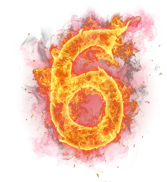 Αριθμός φωτιά "6" — 图库照片