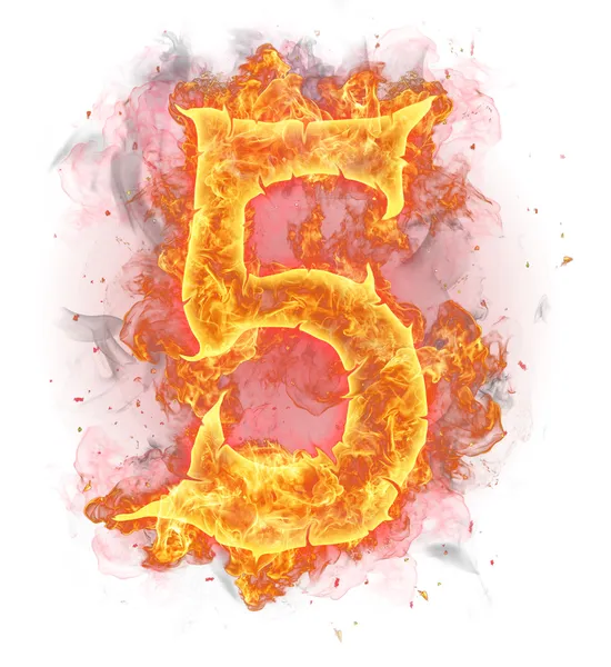Fire number "5" — Stock Photo, Image