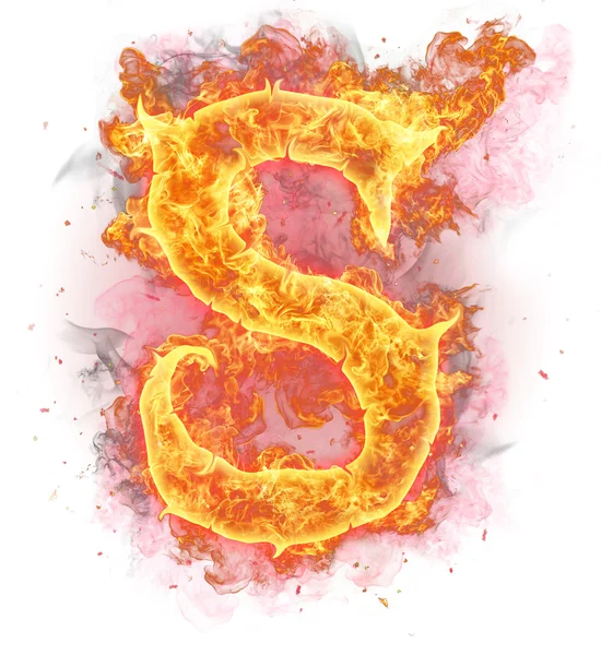 Fire letter "s" — Stock Photo, Image
