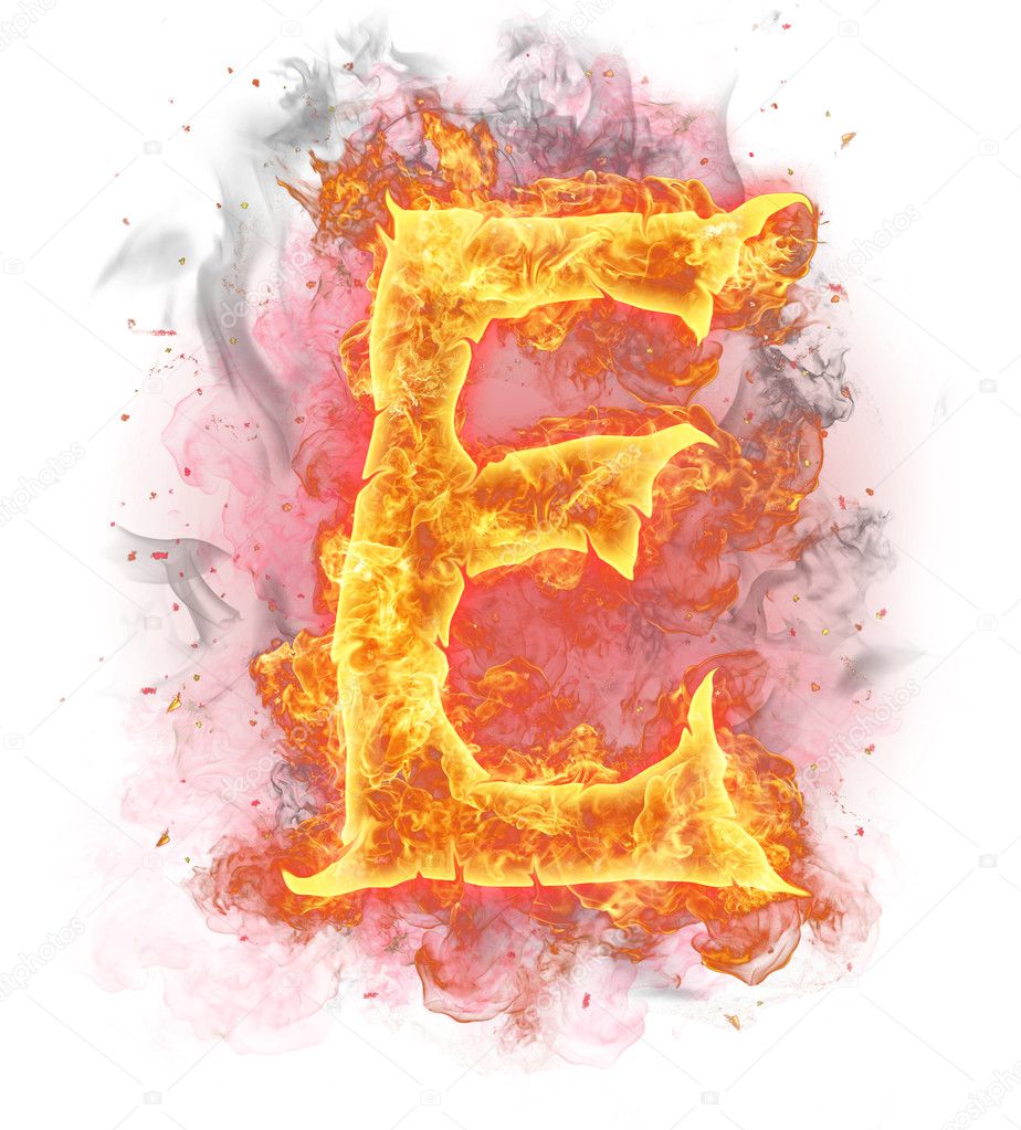 Fire letter E — Stock Photo © jag_cz #8954393