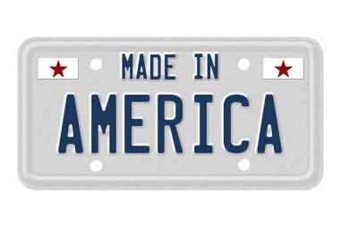 Made in America License Plate clipart