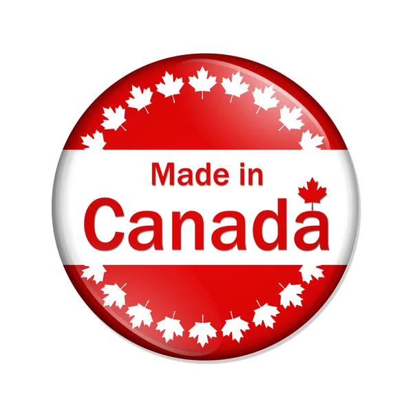 Feito no botão Canadá — Fotografia de Stock