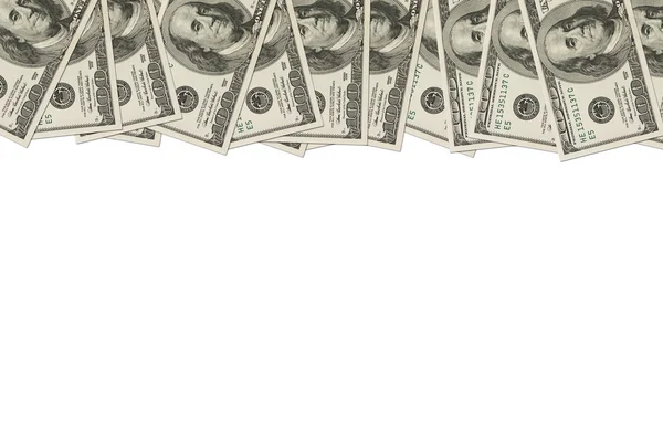 Peníze hranice sto dolarové bankovky — Stock fotografie