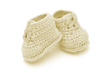 Hand-made baby booties clipart