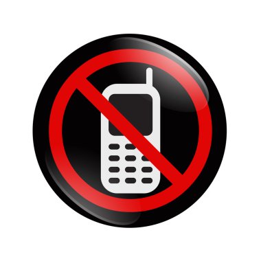 No Cell phone button clipart