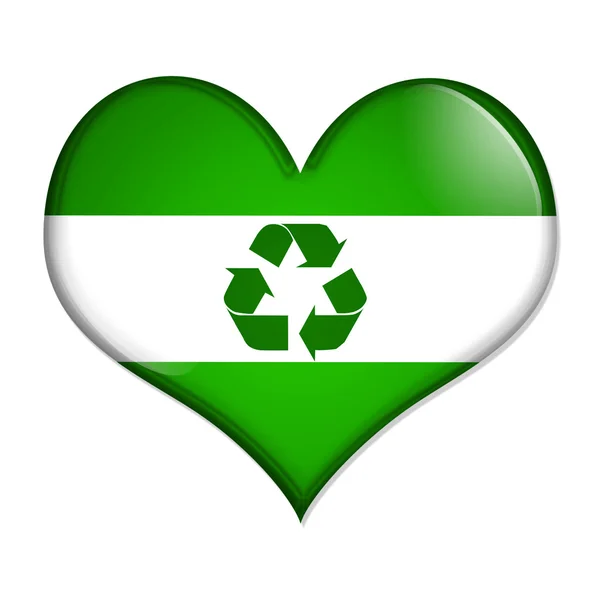 Botão Love Recycling — Fotografia de Stock