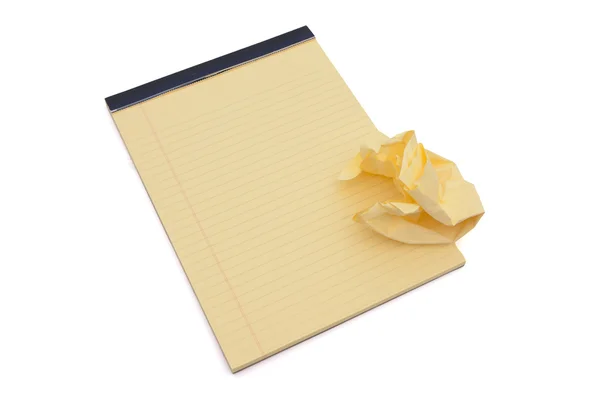 Κίτρινο σημειωματάριο επένδυση — Φωτογραφία Αρχείου