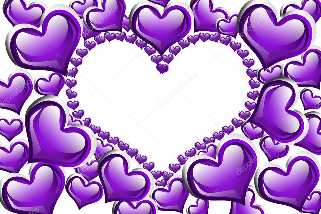 Purple Hearts background — Stock Photo © karenr #9116417