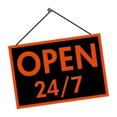 Open all day and every day sign clipart