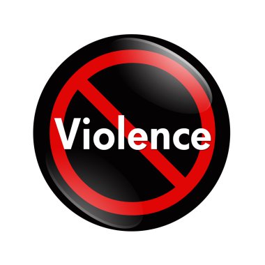 No Violence button clipart