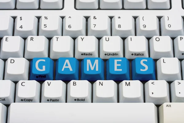 Jogar jogos de computador — Fotografia de Stock