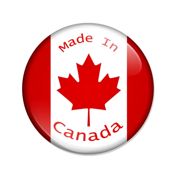 Hecho en botón de Canadá — Foto de Stock