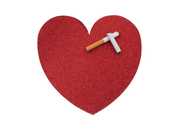 Pare de fumar por um coração mais saudável — Fotografia de Stock