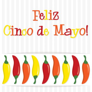 Cinco de mayo chili biber tebrik kartları Vektör formatında.