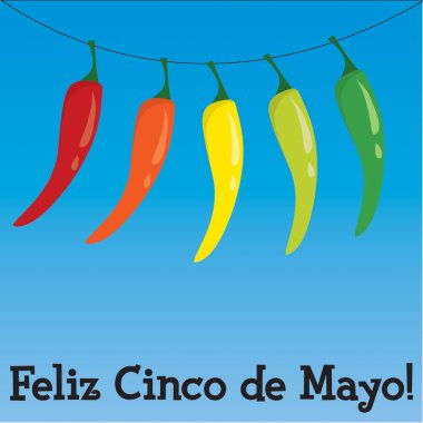 Cinco de mayo chili biber tebrik kartları Vektör formatında.