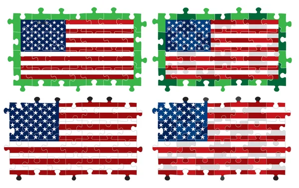 Pazzles Amerikan bayrakları — Stok Vektör