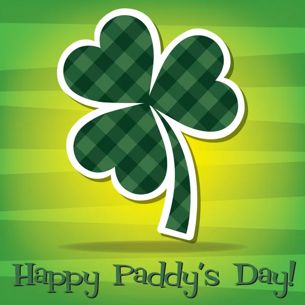 Tarjeta trébol Happy Paddy 's Day en formato vectorial . — Archivo Imágenes Vectoriales