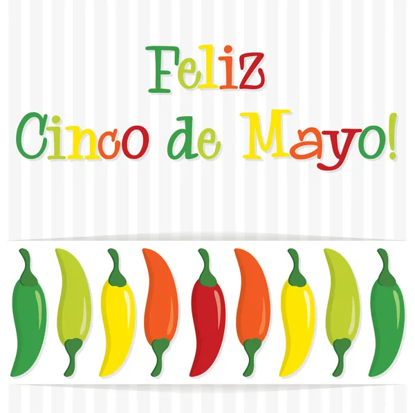 Cinco de mayo chili paprika üdvözlőlapok vektoros formátumban. — Stock Vector