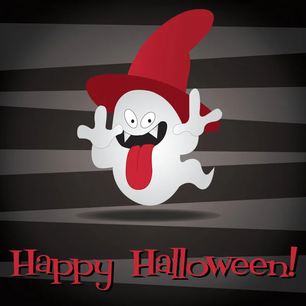 Tarjeta Vampire Ghost Happy Halloween en formato vectorial . — Archivo Imágenes Vectoriales