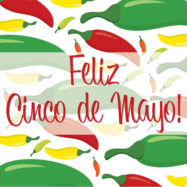Cinco de mayo chili biber tebrik kartları Vektör formatında. — Stok Vektör