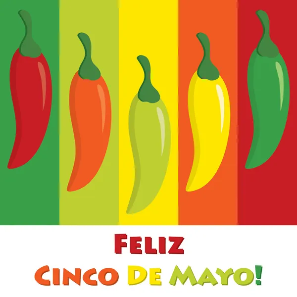 Cinco de mayo chili biber tebrik kartları Vektör formatında. — Stok Vektör