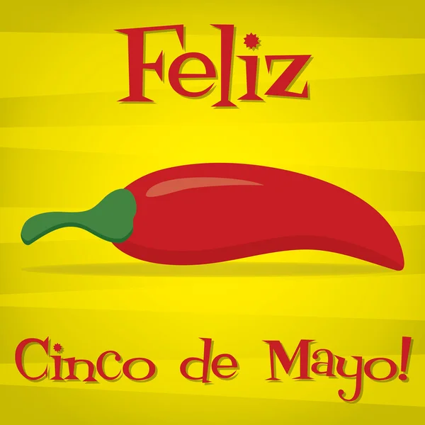 Cinco de Mayo cartes de vœux au piment rouge au format vectoriel . — Image vectorielle