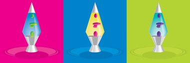 Retro rocket style lava lamps in vector format. clipart