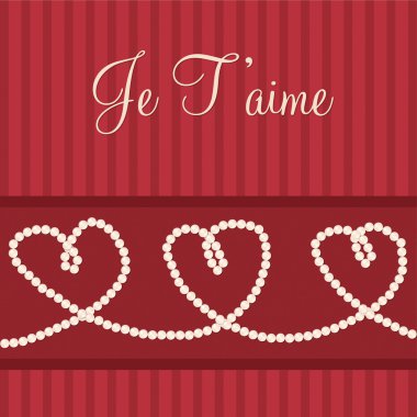 French Love heart 'I love You' card in vector format. clipart