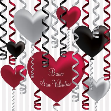 Italian Happy Valentine's Day balloon card in vector format. clipart