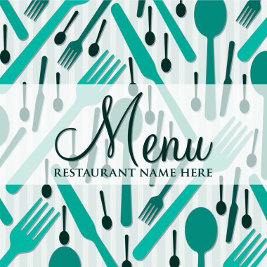 Cutlery theme bright menu in vector format. clipart