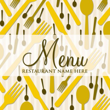 Cutlery theme bright menu in vector format. clipart