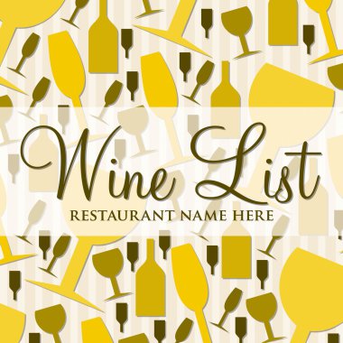 Modern wine list with a retro touch in vector format. clipart