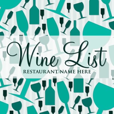 Modern wine list with a retro touch in vector format. clipart