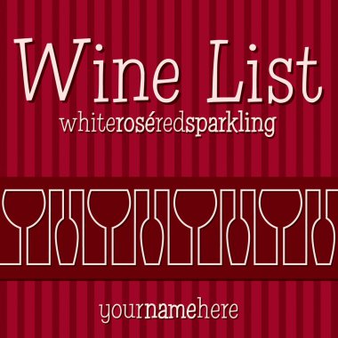 Retro inspired wine list with a modern touch in vector format. clipart