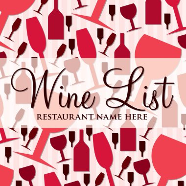 Modern wine list with a retro touch in vector format. clipart