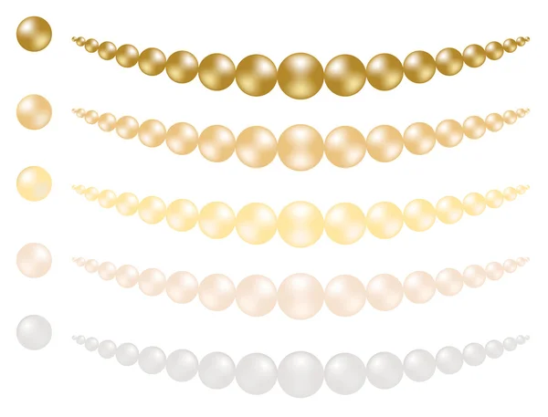 Perlas de color natural — Vector de stock