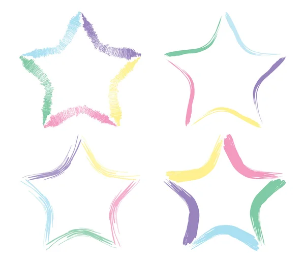 stock vector Big star made of small, hand drawn stars on a white background in vector format.