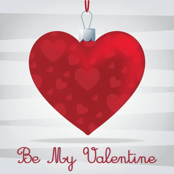 Tarjeta brillante 'Be My Valentine' en formato vectorial . — Archivo Imágenes Vectoriales