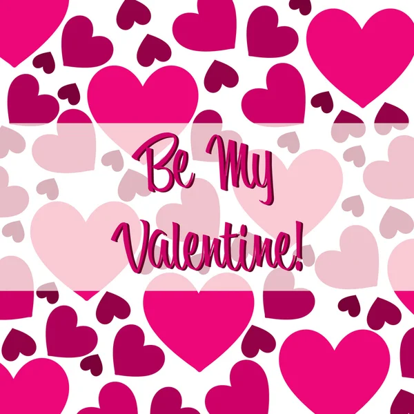 Be My Valentine pink heart scatter card в векторном формате . — стоковый вектор