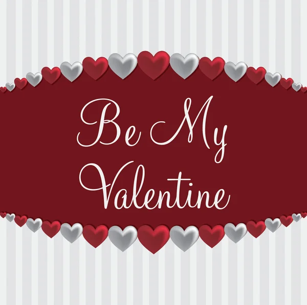 Love heart Tarjeta 'Be My Valentine' en formato vectorial . — Vector de stock
