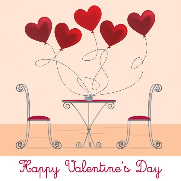 Cafe Valentine's Day Card — Stock Vector