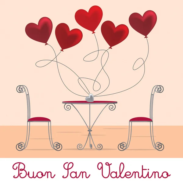 Cafe Valentine 's Day Card — стоковый вектор