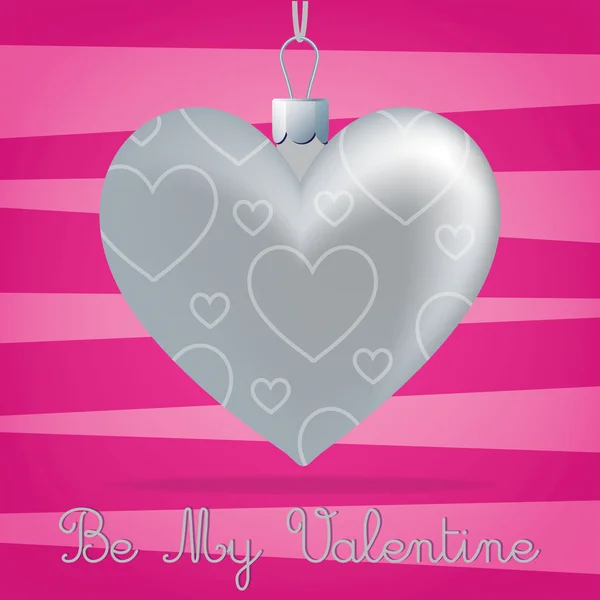Cartão brilhante 'Be My Valentine' em formato vetorial . — Vetor de Stock