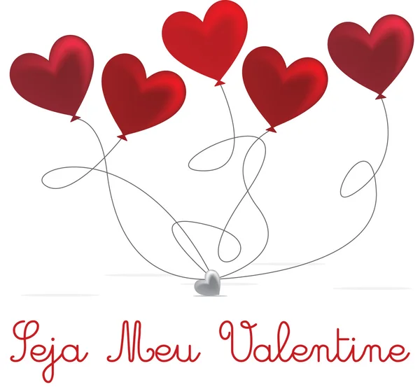 Portuguese Valentine's Day card design — Stock Vector